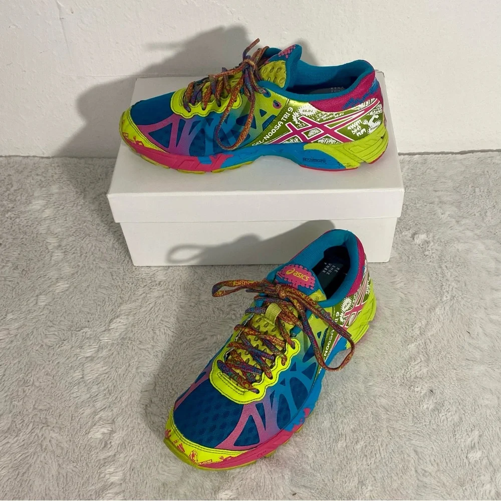 Asics Gel-Noosa Tri 9 Running Shoes Women’s Size 6 Capri Blue Raspberry Lime